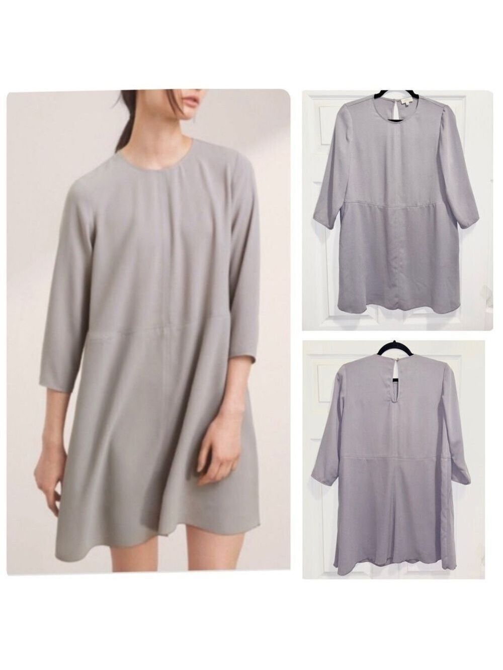Aritzia Wilfred Myosotis Shift Mini Dress Grey Purple Size XS XSmall